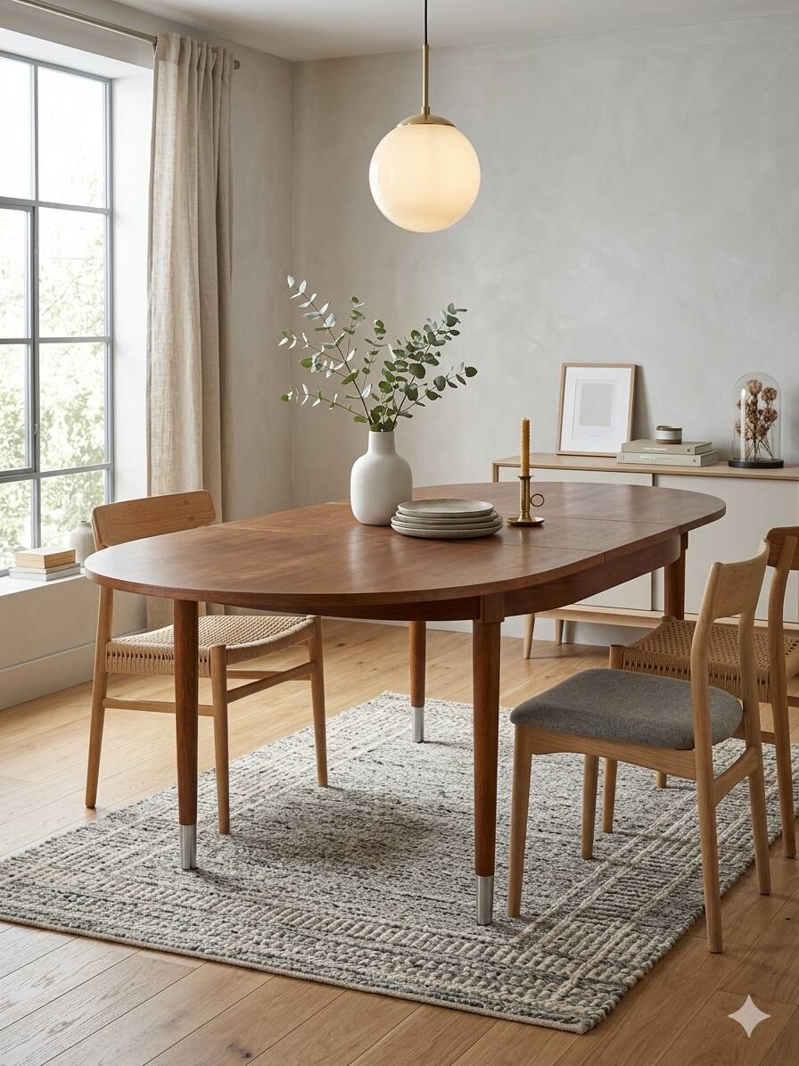 Scandinavian extendable teak table from the 1960s (butterfly extension)