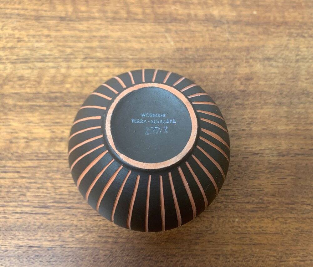 Wormser Terra-Sigillata pottery vase from Germany, mid-century, 1960s.