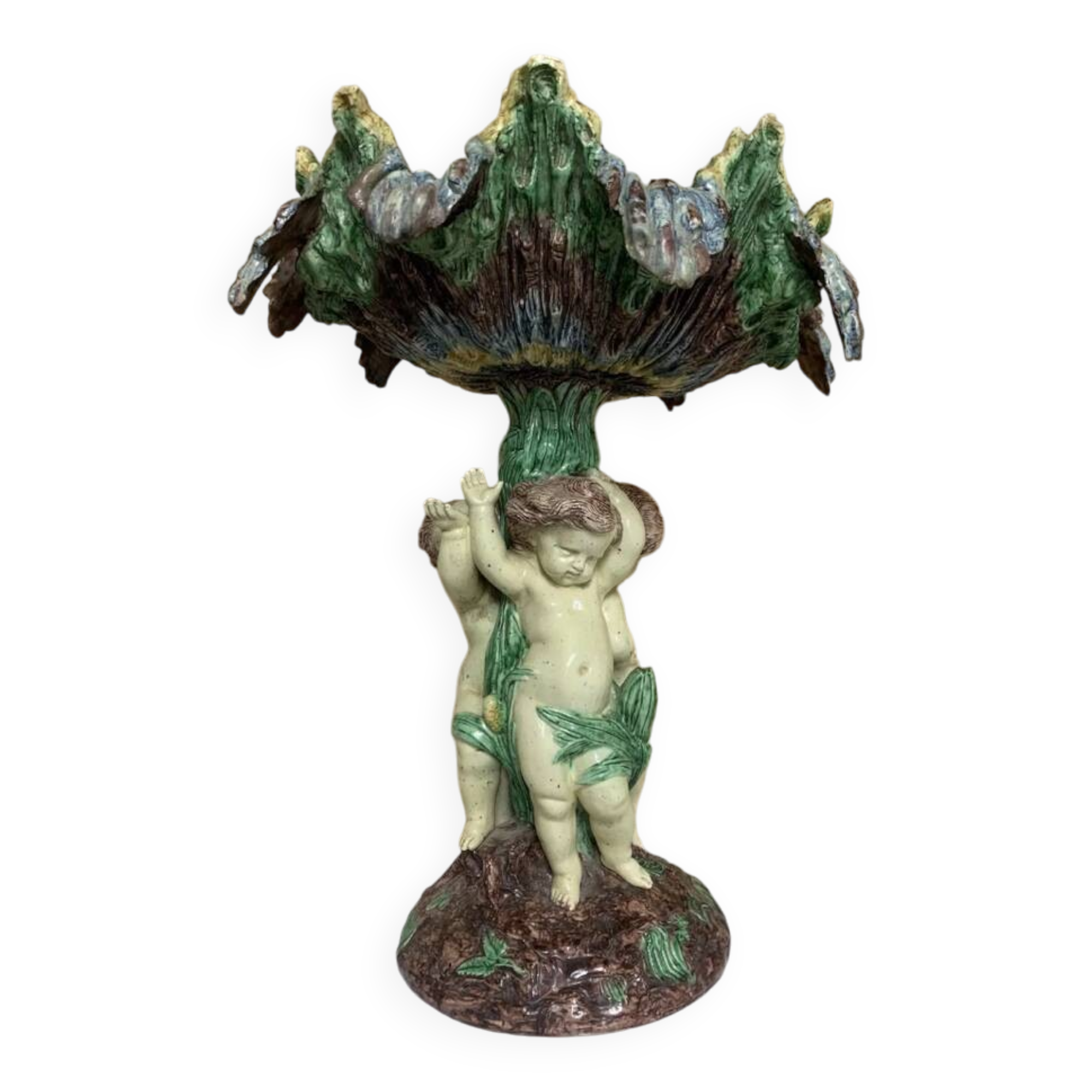 Vase with three cherubs Thomas Sergent 1870