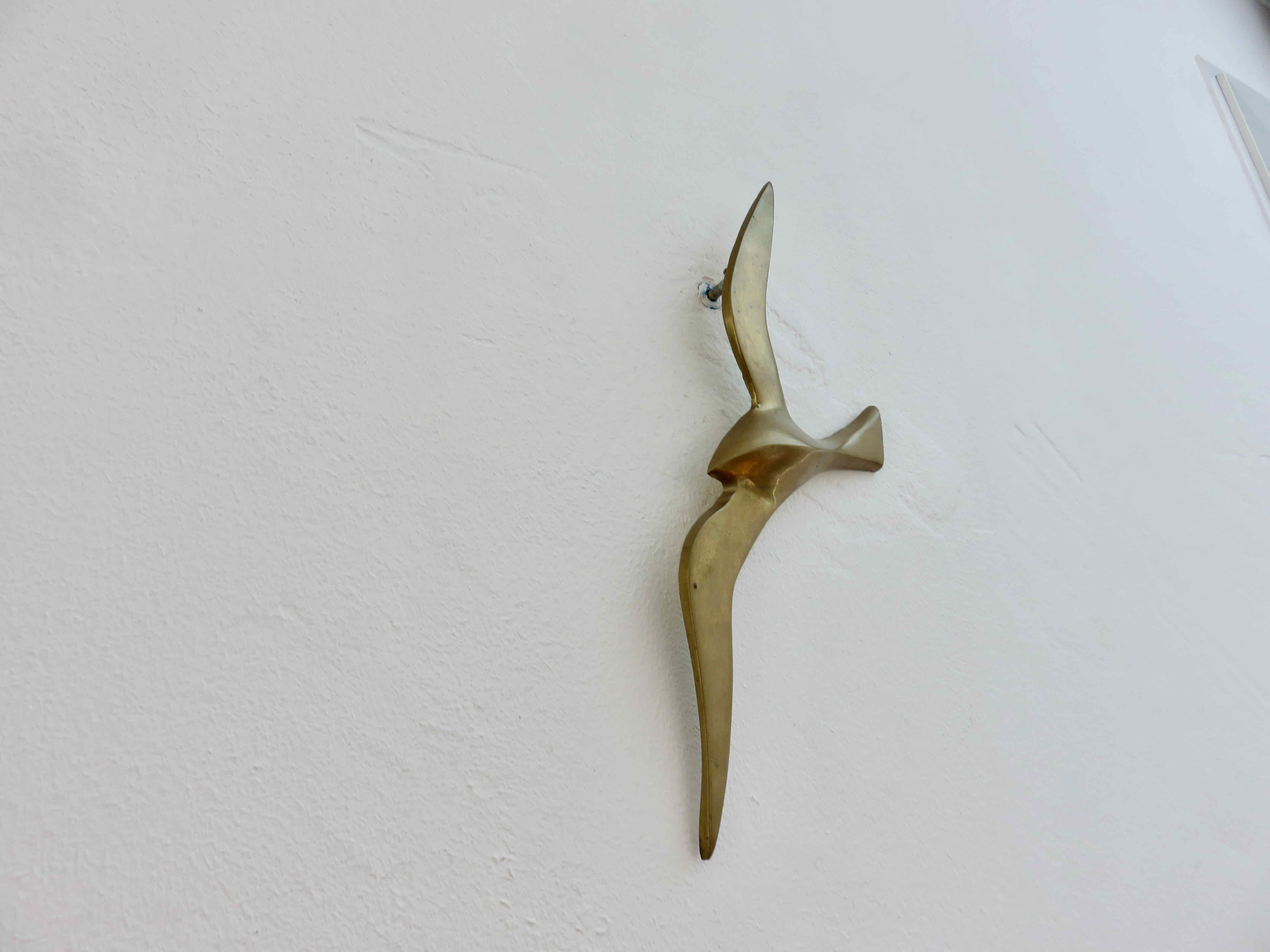 Seagull, bird, swallow, brass wall decoration 1970