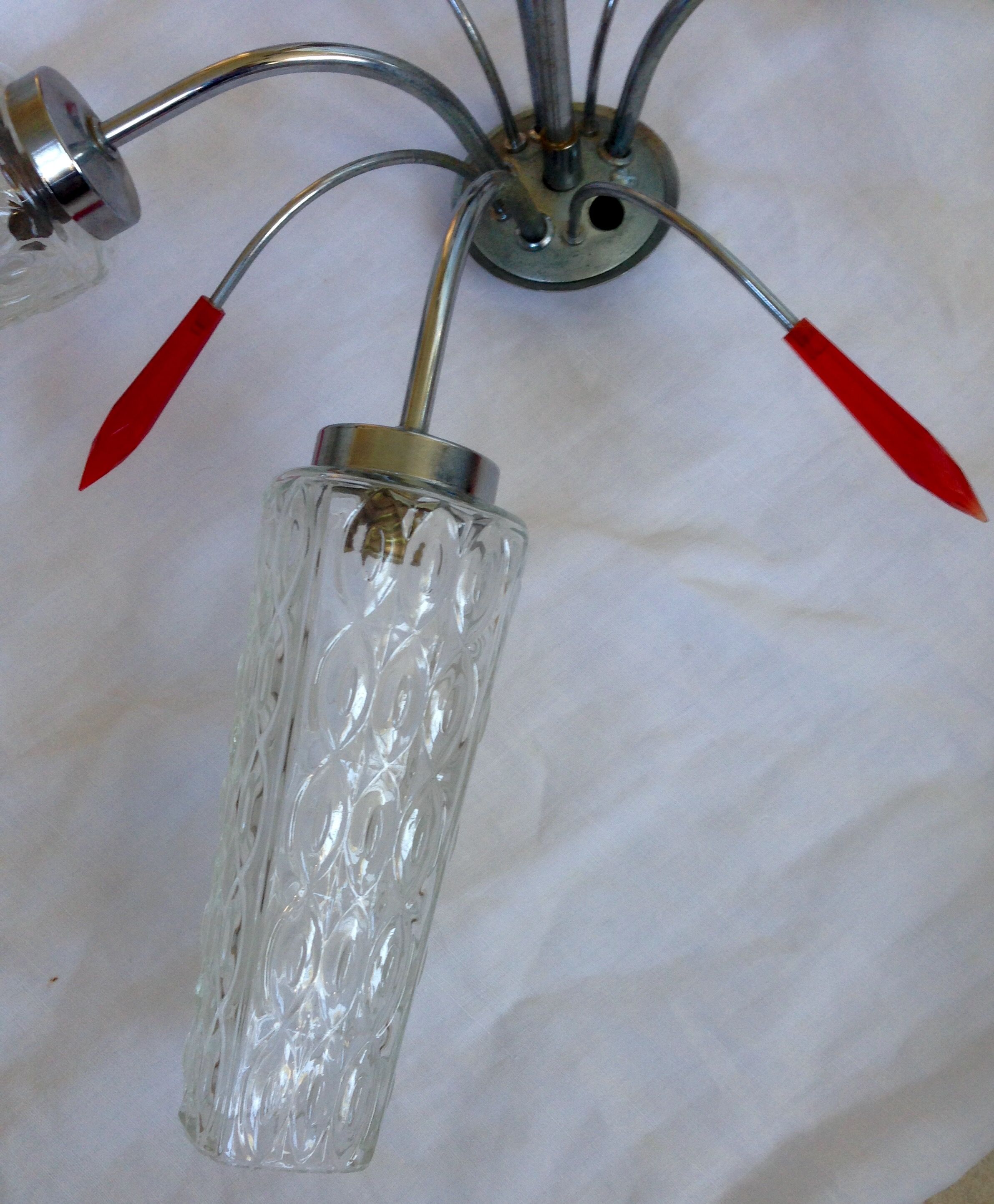 Luster four lights in glass 60 years
