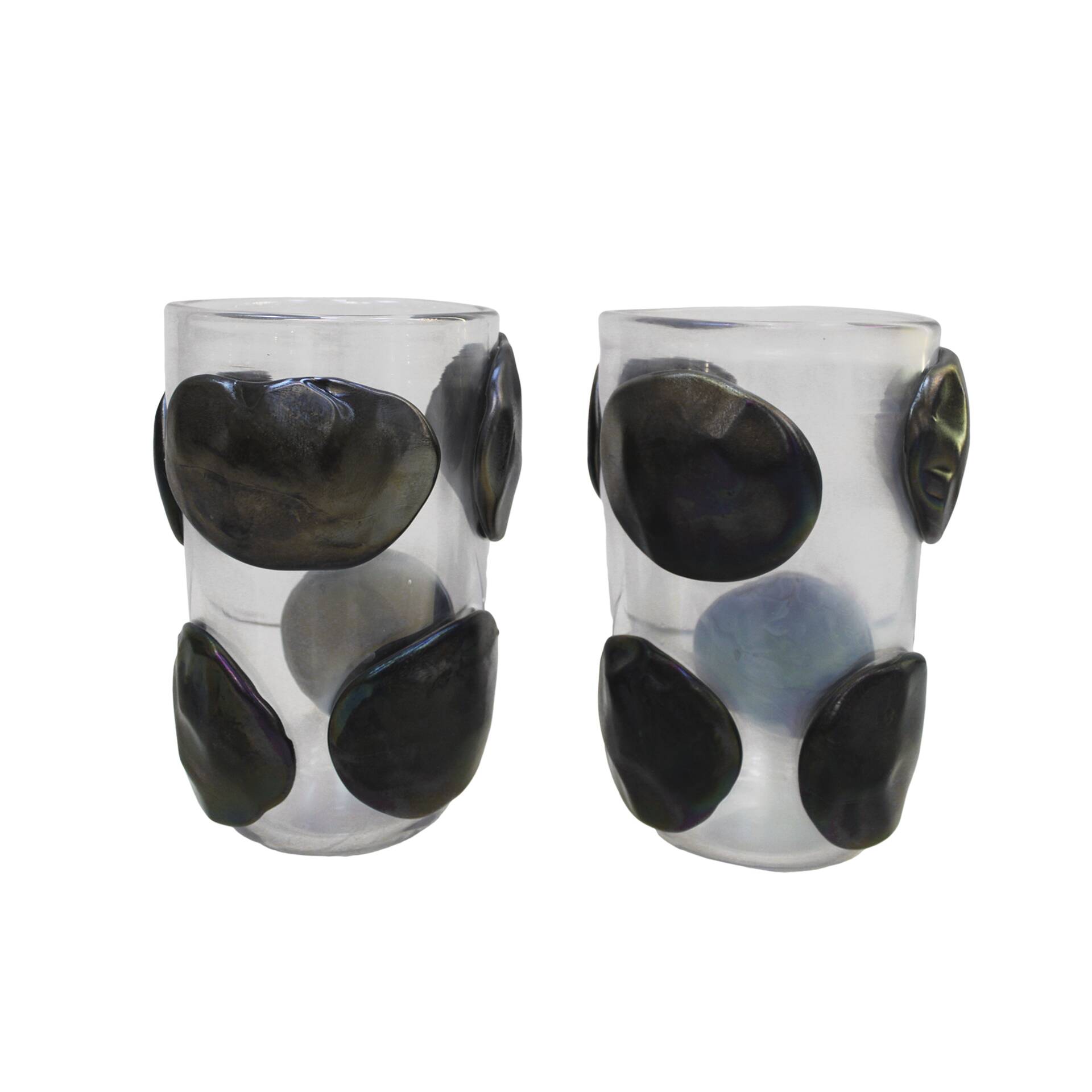 Mid-Century Modern Costantini Murano Glass Italian, Pair of Vases