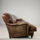 English Howard & Sons style leather sofa – 20th century