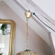 Mother-of-pearl and brass pendant lamp