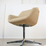 Mid-century beige fabric swivel chair from stol