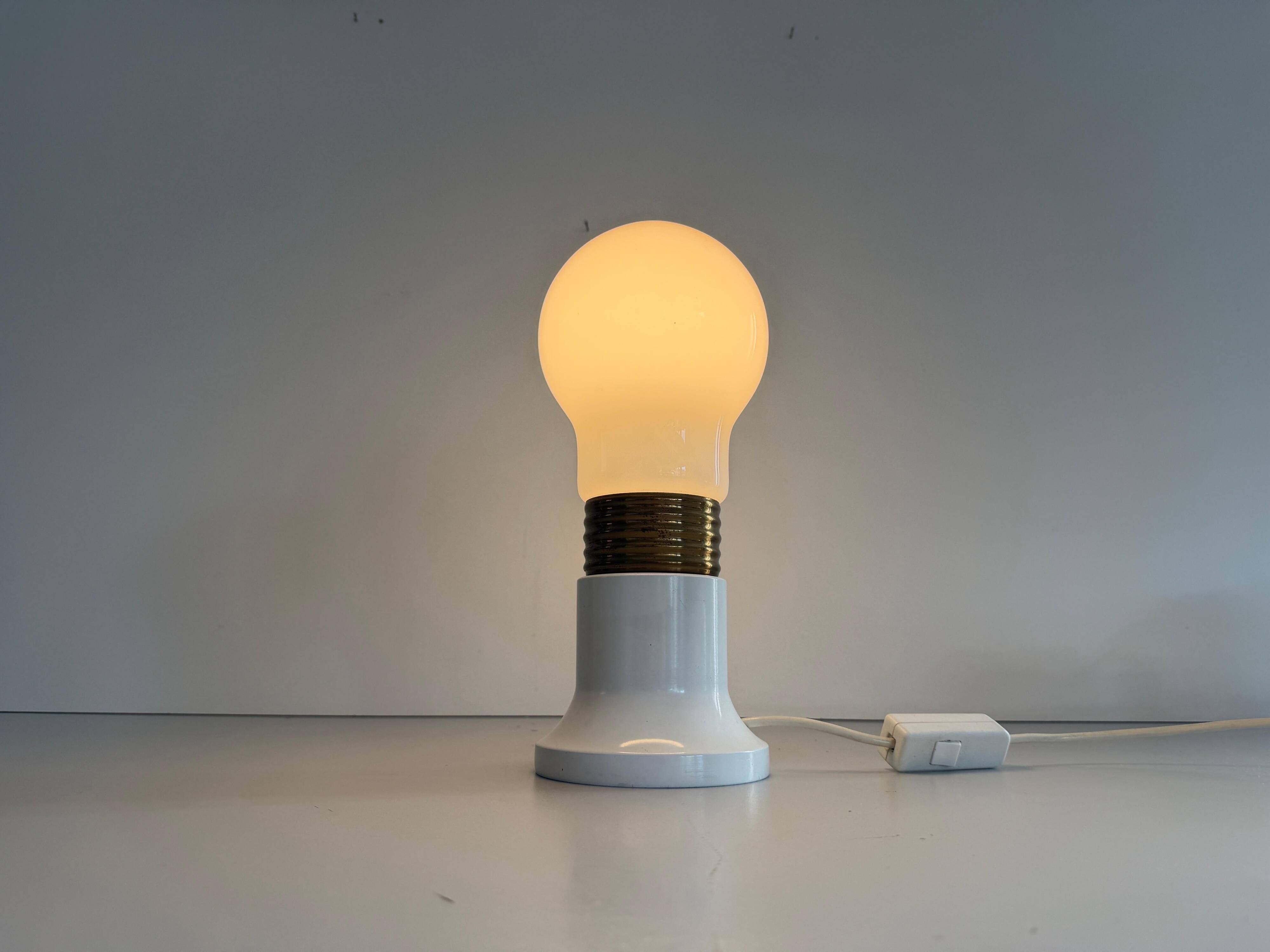 Unique table lamp in glass and plexiglass, 1960s, Germany