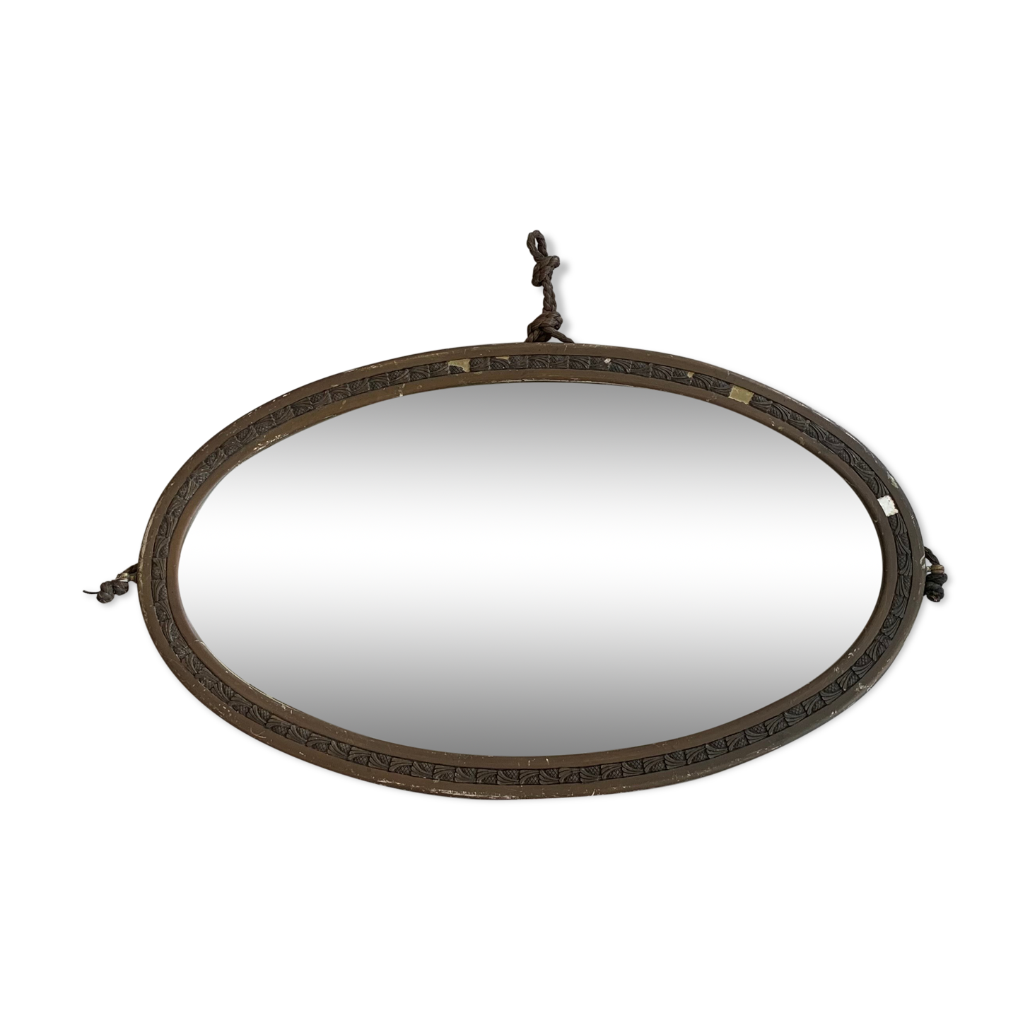 Antique beveled oval mirror 65cm