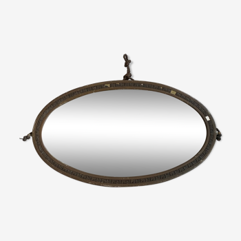 Old beveled oval mirror 65cm