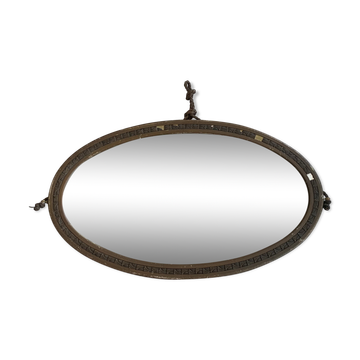 Antique beveled oval mirror 65cm