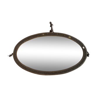 Miroir oval biseauté ancien 65cm