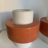 Paire suspension vintage 1960 Louis Kalff "Lierre" Philips carotte - 22 cm