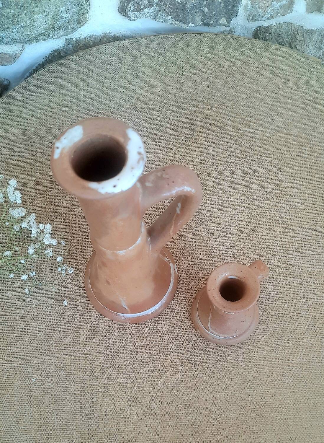 Stoneware candle holder