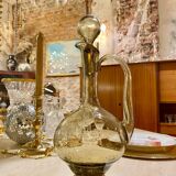 Smoked blown glass carafe