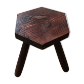 Tabouret tripode héxagonal