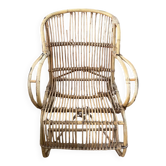 Vintage 70s rattan wicker armchair
