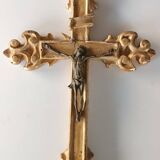 Antique 18th-century gilded wooden cross