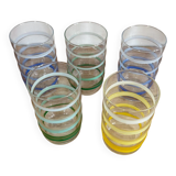 5 vintage orangeade glasses