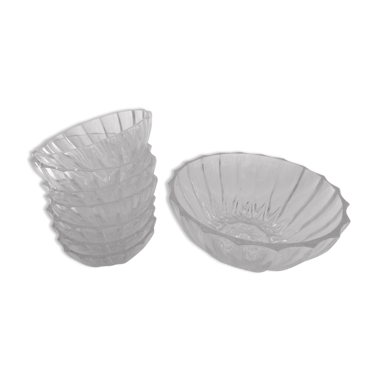 Salad with glass ramekins