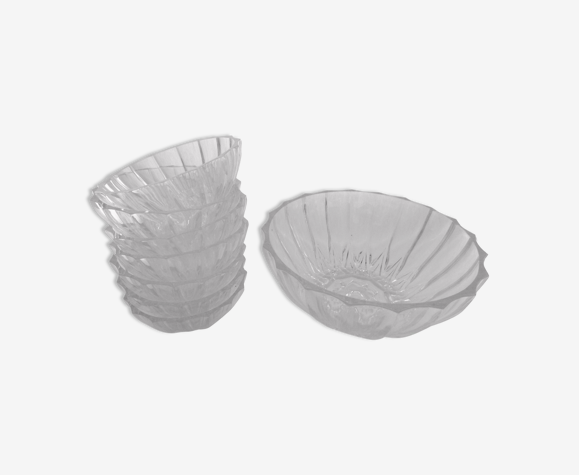 Saladier avec ramequins en verre