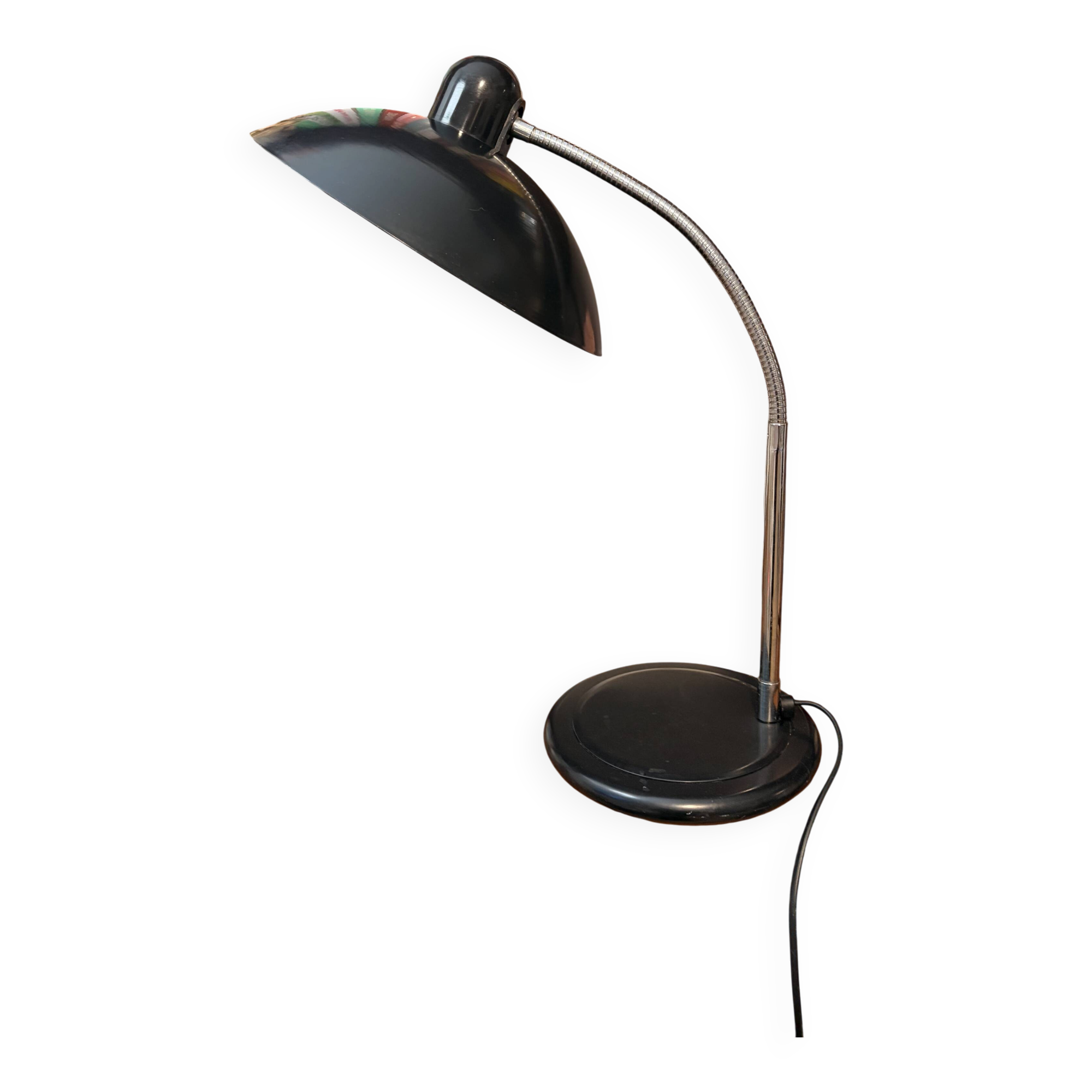 Lampe industrielle noir bureau space age made in France 70s 80s vintage
