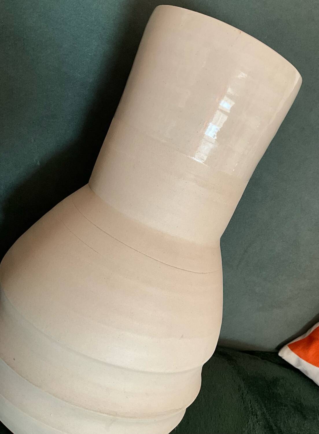 Vase céramique en grès beige