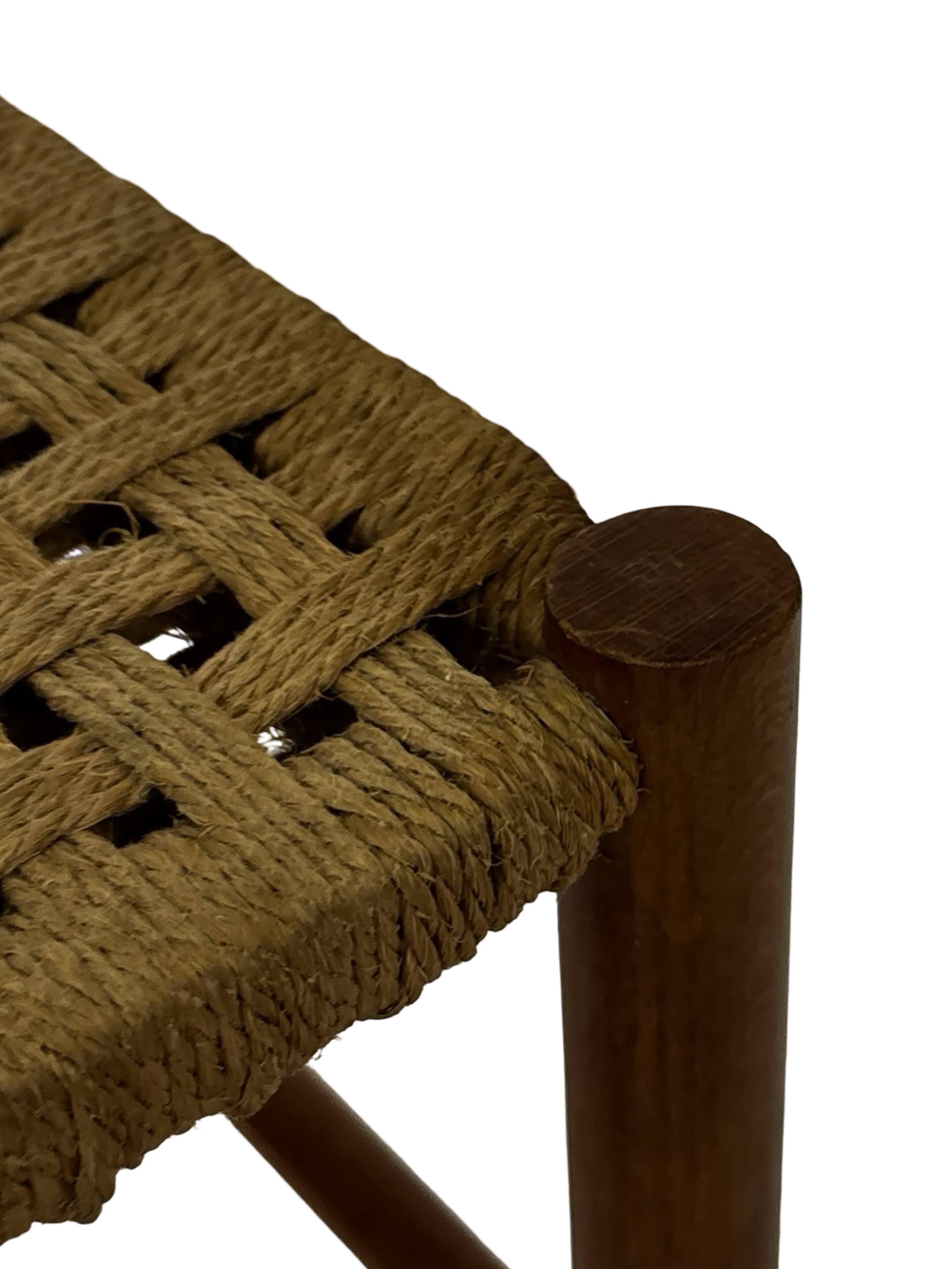 Vintage Stool Danish Papercord Rope small Stool Mid Century