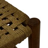 Vintage Stool Danish Papercord Rope small Stool Mid Century