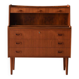 1960s Scandinavian Teak Secretaire with Sculpted Handles