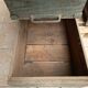 Pair of vintage industrial metal and wood lockers