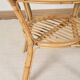 Old round rattan table, vintage from the 70s - 80s. Small table, or side table.