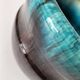 Accolay cache-pot in blue petrol and deep black glazed stoneware.