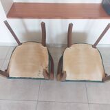 paire de chaises, fauteuils bridges vert foncé