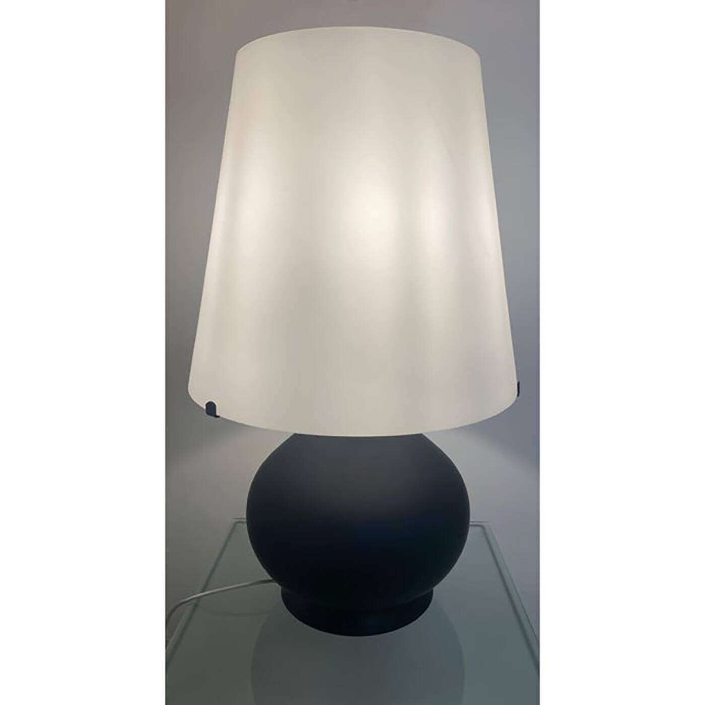 Contemporary Murano Style White and Black Glass Table Lamp