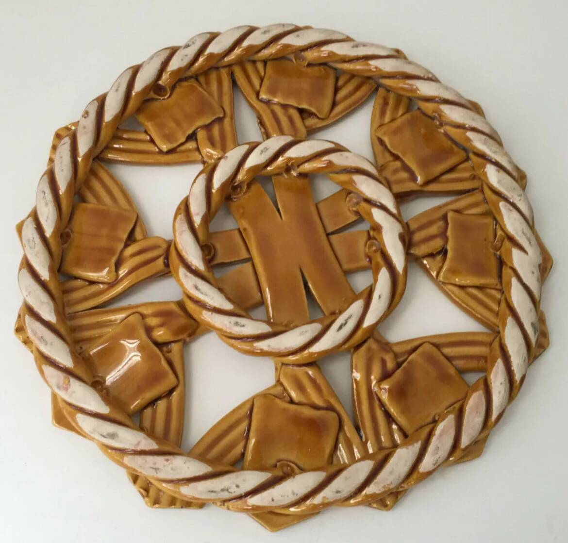 Vintage 1950s Barbotine Trivet