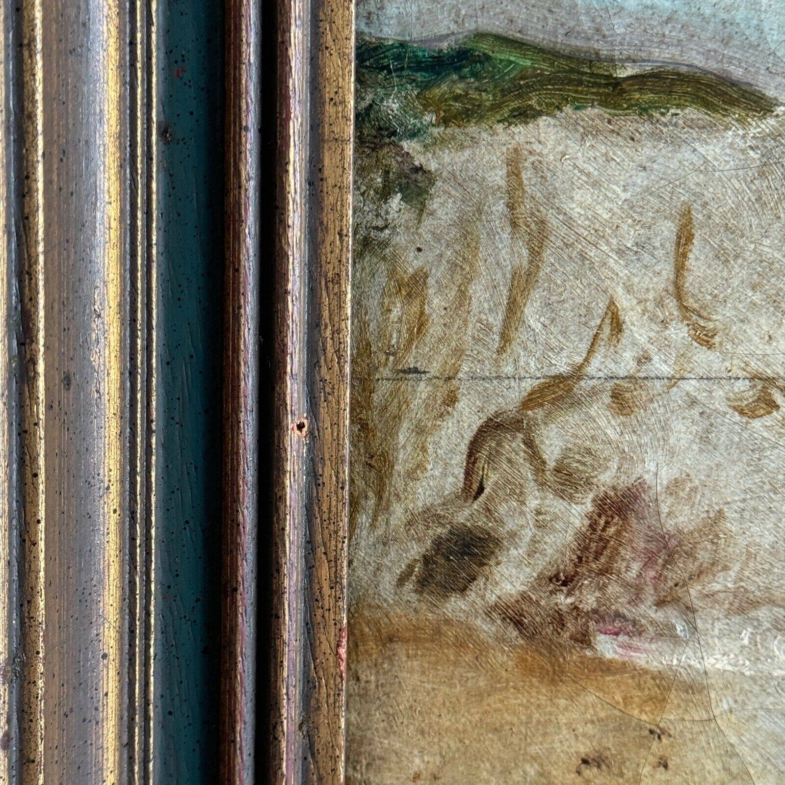 Oil on canvas depicting a rocky coast from the early 20th century