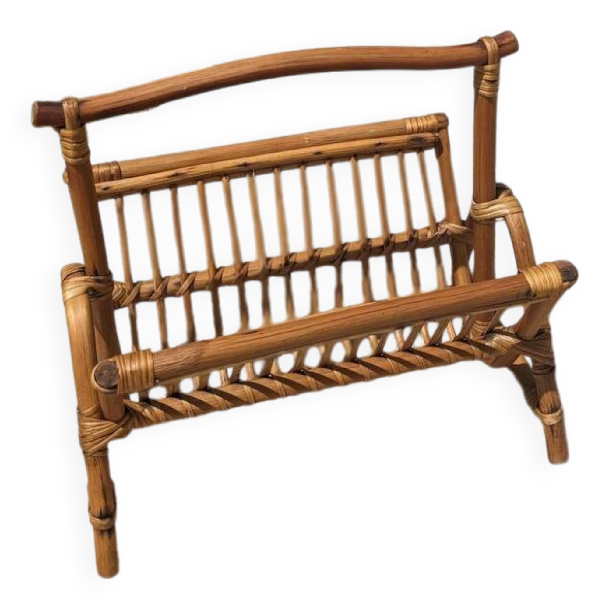 Rattan magazine rack