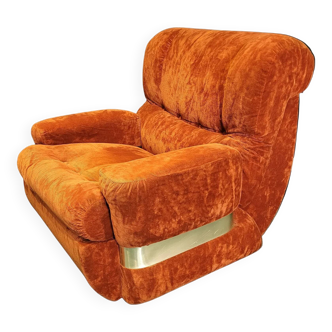 Vintage orange velvet armchair