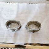 2 Antique Salt Shakers or Cups for Salt and Pepper Shakers Silver Plated Art Deco Metal