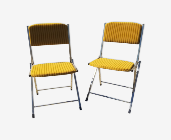 Paire de chaises pliantes vintage eyrel - années 70
