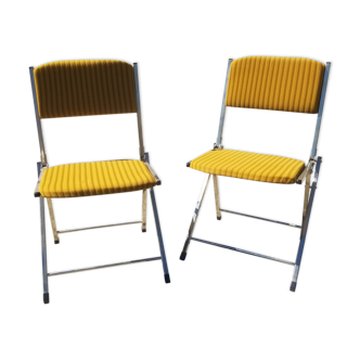 Paire de chaises pliantes vintage eyrel - années 70