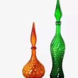Italian glass bottles Empoli 1970