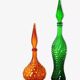 Italian glass bottles Empoli 1970