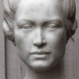 Important white marble bust, signed Léoni, 19th century