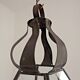 Hexagonal shaped copper and glass hanging lantern