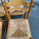 6 Scandinavian chairs in solid wood and straw, 1980