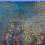 Oil on canvas still life bouquet of flowers 20th century by Louis Baril or Barit