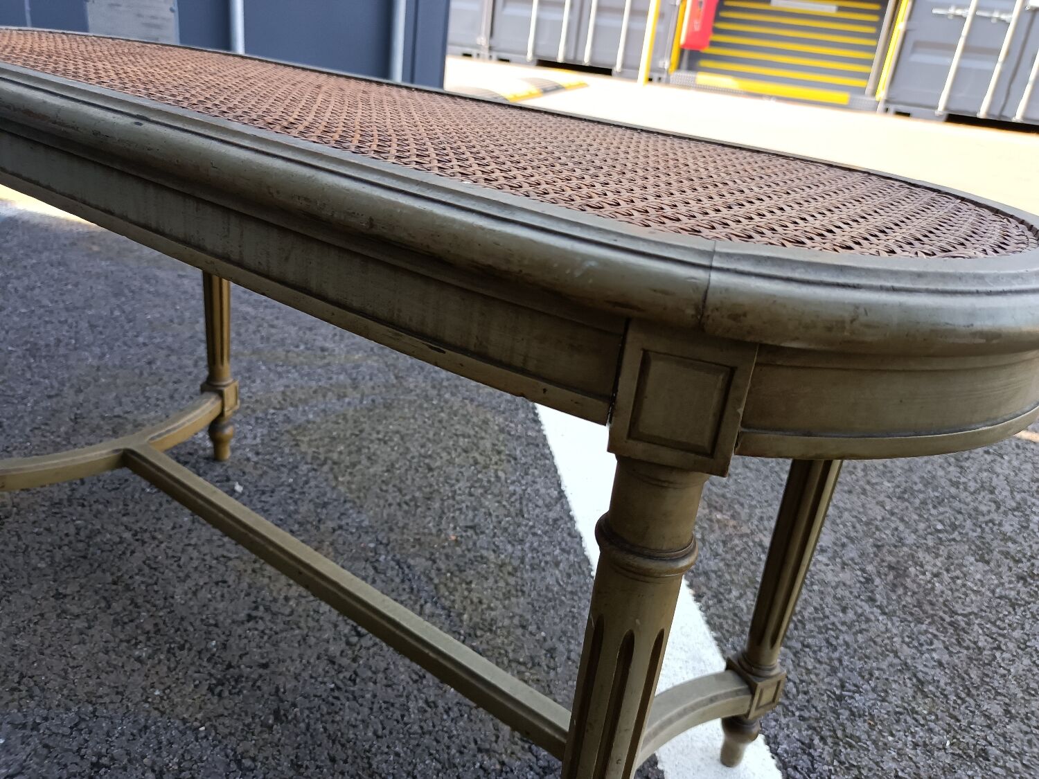 Old piano bench cannée style louis xvi