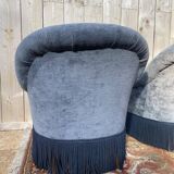 Salon crapaud comprenant cabale et fauteuils + pouf