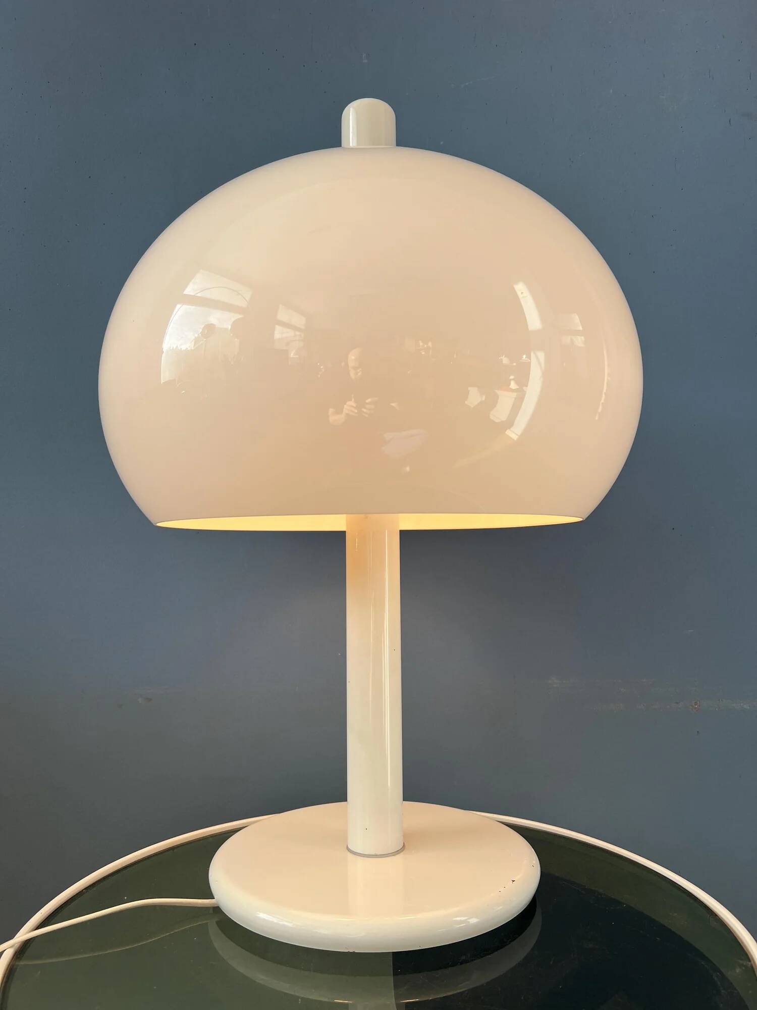 Lampe de table champignon vintage blanche Dijkstra style spatial