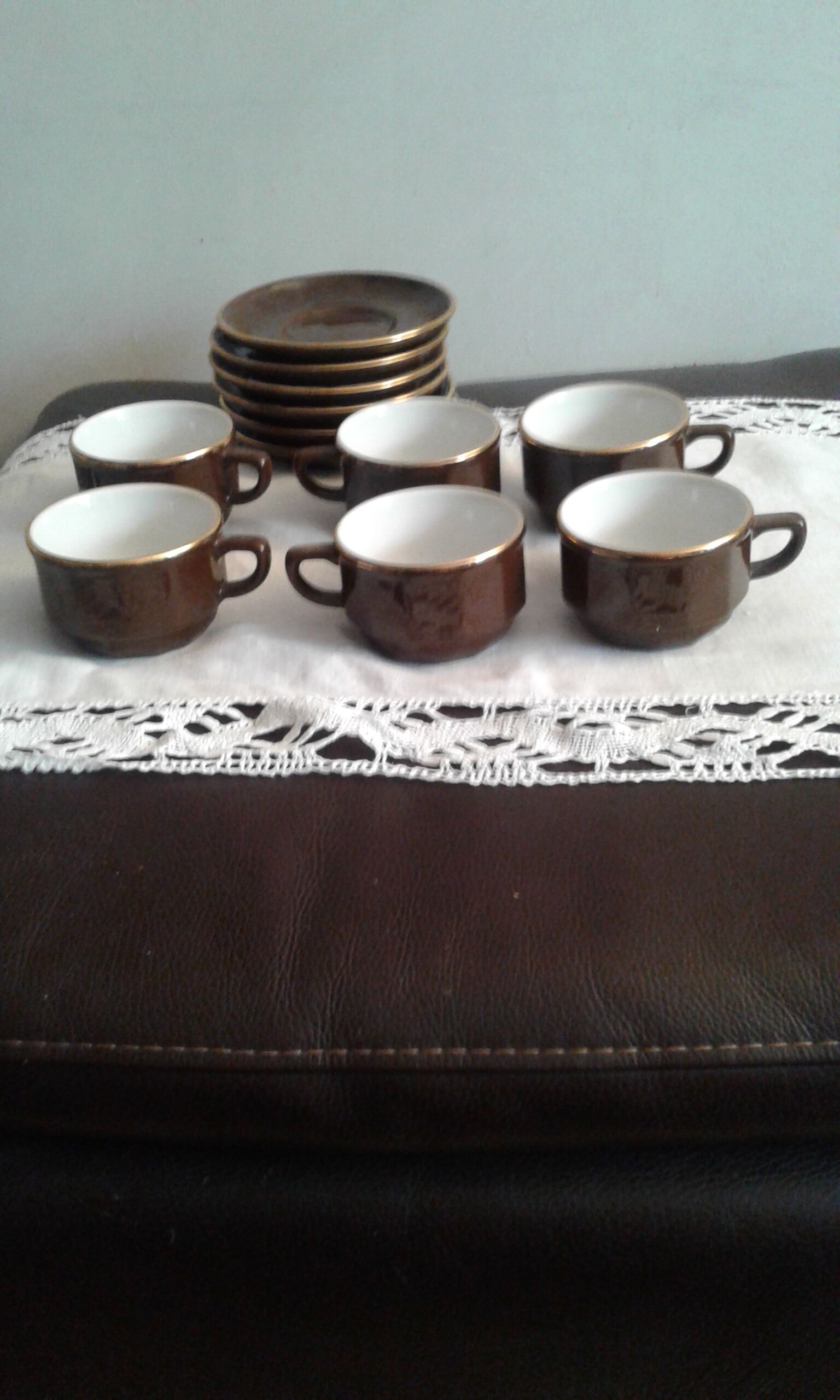 Six cups and saucers from Deshoulieres